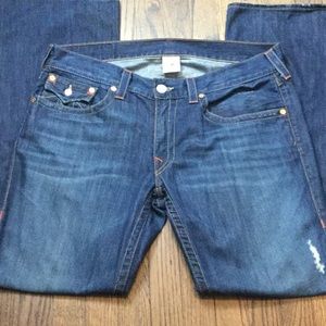 TRUE RELIGION RELAXED DISTRESSED JEANS